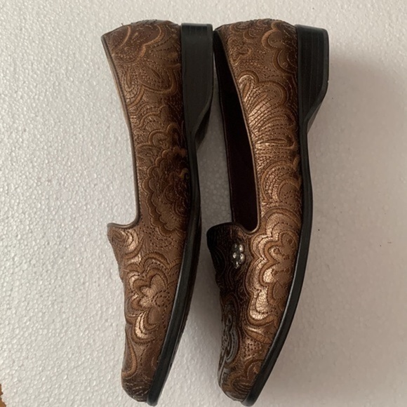 Brighton Alcott loafers copper brown mosaic ballerina slip on flats shoes - Picture 6 of 11